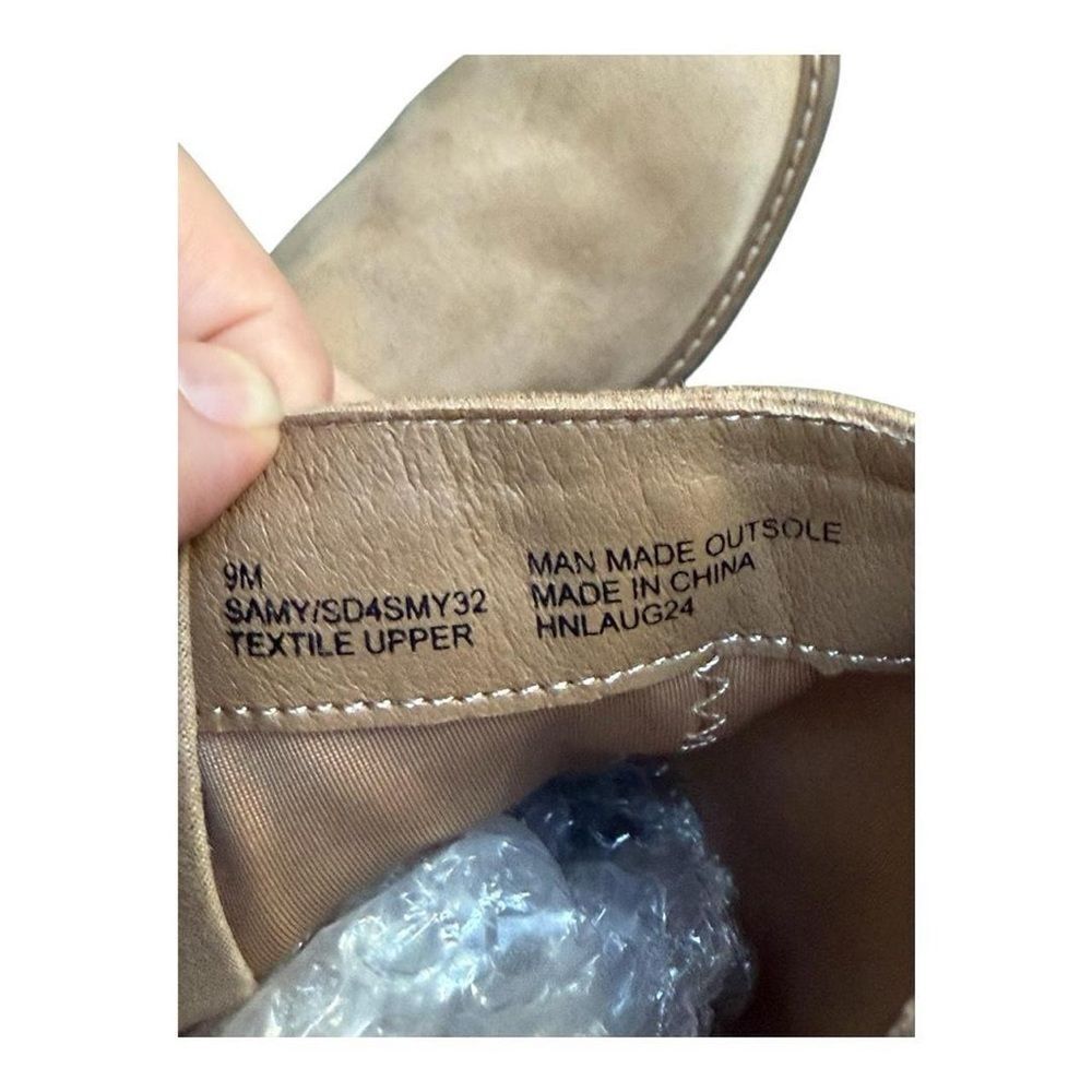 Splendid Sammy Moto Ankle Boots Tan Faux Suede Harness Booties Size 9M - Picture 7 of 7